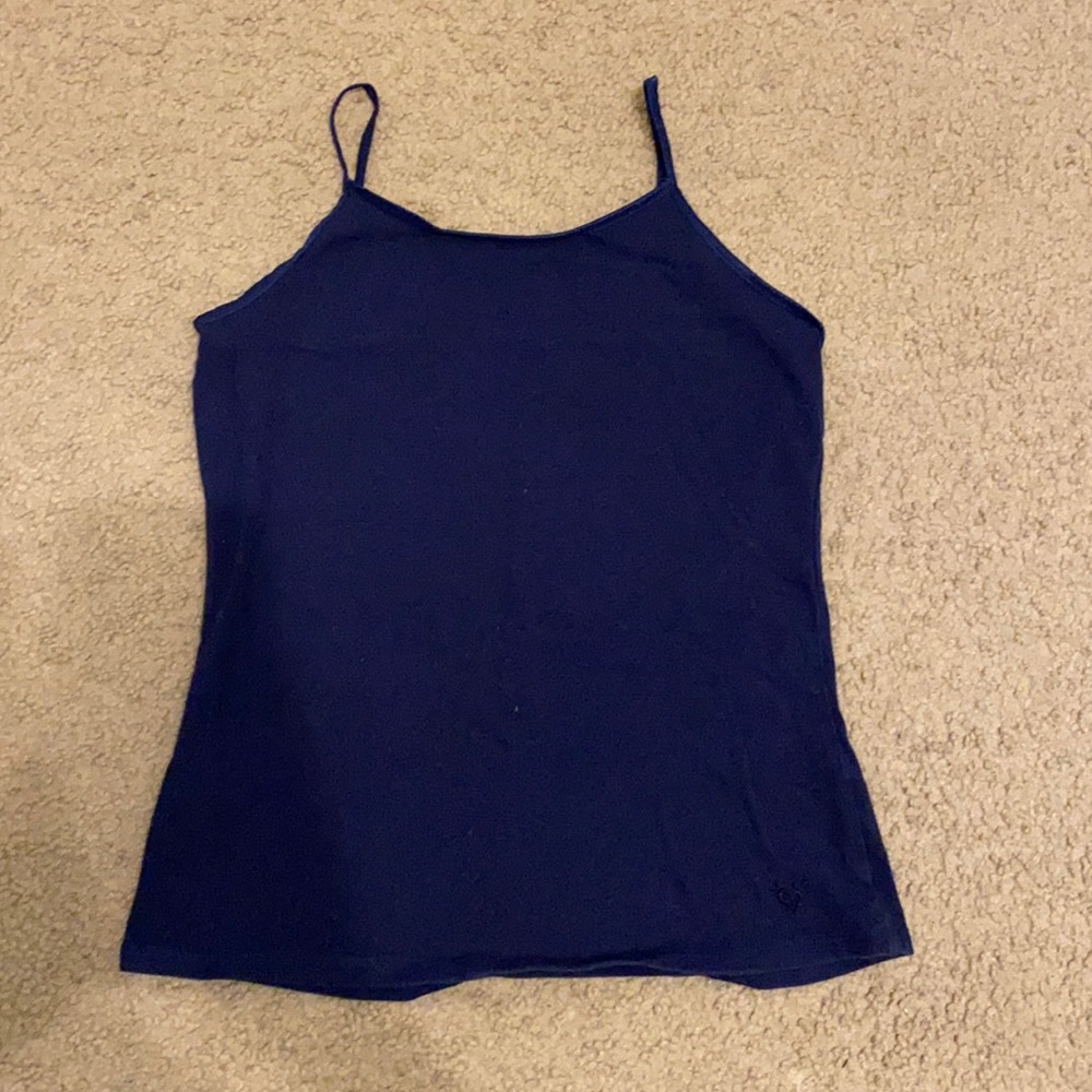 dark blue justice tank top, size 18/20